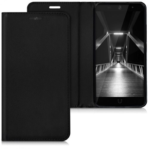 Husa Wileyfox Swift 2, Piele ecologica, Negru, 41643.01