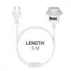 Cablu adaptor 5m cu dulie E27 si intrerupator, Kwmobile, Alb, PVC, 41703