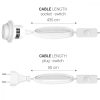 Cablu adaptor 5m cu dulie E27 si intrerupator, Kwmobile, Alb, PVC, 41703