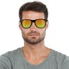 Ochelari de soare unisex Navaris, UV400, Bambus, Galben, 40731.01.06