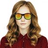 Ochelari de soare unisex Navaris, UV400, Bambus, Galben, 40731.01.06