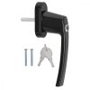 Set 4 Manere pentru fereastra cu blocare, Kwmobile, Negru, Aluminiu, 37354.01