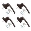 Set 4 Manere pentru fereastra cu blocare, Kwmobile, Maro, Aluminiu, 41890