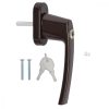 Set 4 Manere pentru fereastra cu blocare, Kwmobile, Maro, Aluminiu, 41890