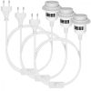 Set 3 Cabluri adaptor 3.5m cu dulie E27 si intrerupator, Kwmobile, Alb, PVC, 41891