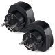 Set 2 Adaptoare universale de calatorie, Kwmobile, Negru, Plastic, 41939.01
