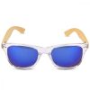 Ochelari de soare unisex Navaris, UV400, Bambus, Albastru, 40731.03.04