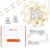 Set 2 Benzi LED pentru pat cu detector de miscare, Kwmobile, Alb, Plastic, 42073