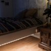 Set 2 Benzi LED pentru pat cu detector de miscare, Kwmobile, Alb, Plastic, 42073