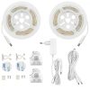 Set 2 Benzi LED pentru pat cu detector de miscare, Kwmobile, Alb, Plastic, 42073