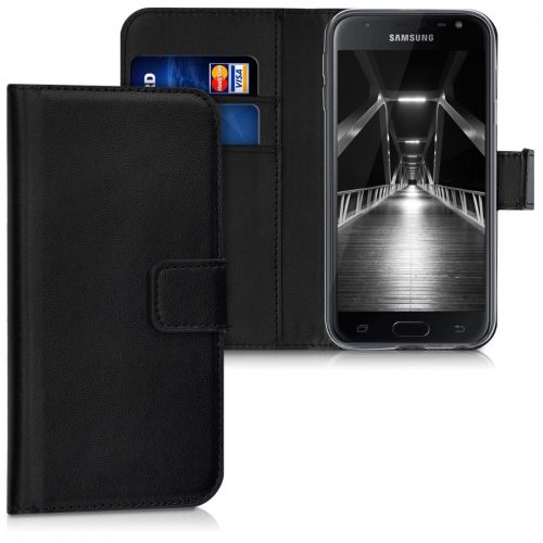Husa Samsung Galaxy J3 (2017), Piele ecologica, Negru, 42156.01