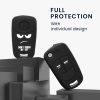 Husa Cheie Auto pentru Opel / Vauxhall - 2 Butoane, kwmobile, Silicon, Negru / Alb, 42377.01