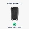Husa Cheie Auto pentru Opel / Vauxhall - 2 Butoane, kwmobile, Silicon, Negru / Alb, 42377.01