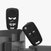 Husa Cheie Auto pentru Opel / Vauxhall - 2 Butoane, kwmobile, Silicon, Negru / Alb, 42377.01