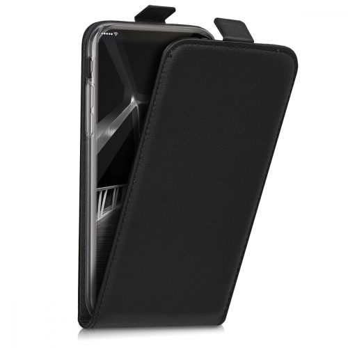 Husa Apple iPhone X / iPhone XS, Piele ecologica, Negru, 42514.01