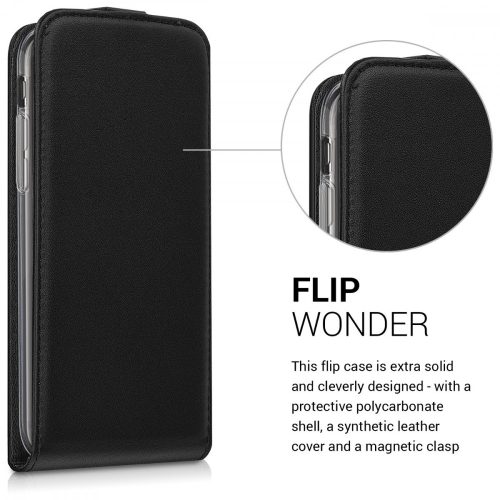 Husa Apple iPhone X / iPhone XS, Piele ecologica, Negru, 42514.01