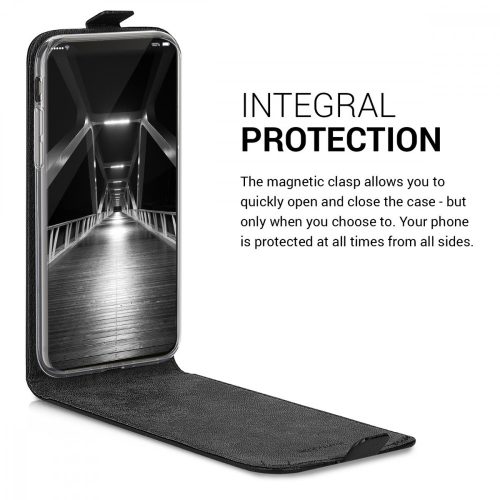 Husa Apple iPhone X / iPhone XS, Piele ecologica, Negru, 42514.01