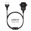 Set 3 Cabluri adaptor 3.5m cu dulie E27 si intrerupator, Kwmobile, Negru, PVC, 42682