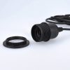 Set 3 Cabluri adaptor 3.5m cu dulie E27 si intrerupator, Kwmobile, Negru, PVC, 42682