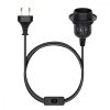 Set 3 Cabluri adaptor 3.5m cu dulie E27 si intrerupator, Kwmobile, Negru, PVC, 42682