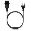 Cablu adaptor 3.5m cu dulie E14 si intrerupator, Kwmobile, Negru, PVC, 42684