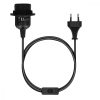 Cablu adaptor 5m cu dulie E27 si intrerupator, Kwmobile, Negru, PVC, 42683