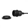 Cablu adaptor 5m cu dulie E27 si intrerupator, Kwmobile, Negru, PVC, 42683