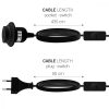 Cablu adaptor 5m cu dulie E27 si intrerupator, Kwmobile, Negru, PVC, 42683