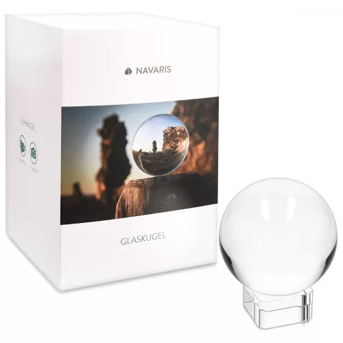 Glob de sticla cu sport Navaris pentru fotografii/ decor, 80 mm, 42864