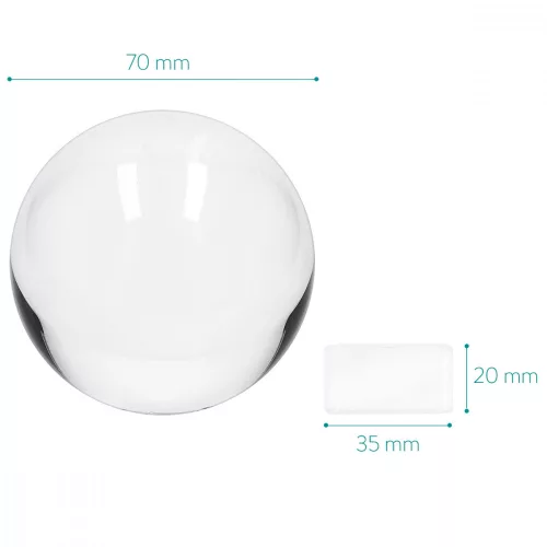 Glob de sticla cu sport Navaris pentru fotografii/ decor, 70 mm, 42863