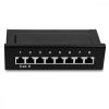 Patch Panel Cat6 cu 8 porturi RJ45 si bara de gestionare a cablurilor, Kwmobile, Negru, Plastic, 42950