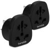Set 2 Adaptoare de calatorie tip I pentru China, Kwmobile, Negru, Plastic, 42944