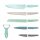 Set 6 Cutite Navaris, cutite de taiere si curatitor ceramic, inox, design pastelat, 43114