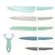 Set 6 Cutite Navaris, cutite de taiere si curatitor ceramic, inox, design pastelat, 43114