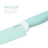 Set 6 Cutite Navaris, cutite de taiere si curatitor ceramic, inox, design pastelat, 43114