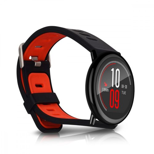 Curea pentru Xiaomi Amazfit, Silicon, Negru / Rosu, 43242.01