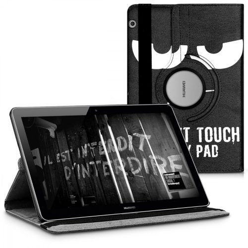 Husa 360° pentru tableta Huawei MediaPad T3 10, Kwmobile, Negru/Alb, Piele ecologica, 43414.01