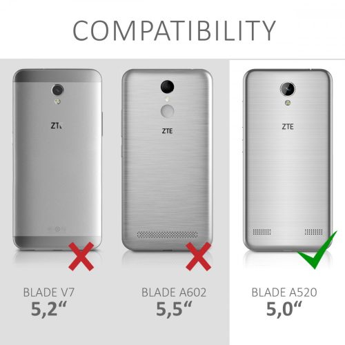 Husa ZTE Blade A520, Piele ecologica, Negru, 43438.01