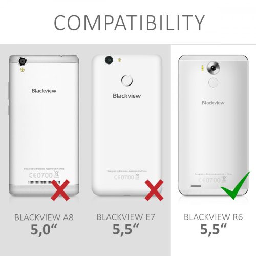 Husa Blackview R6, Piele ecologica, Negru, 43498.01