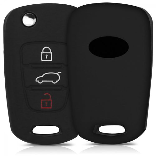 Husa Cheie Auto pentru Hyundai - 3 Butoane, Silicon, Negru, 43620.01