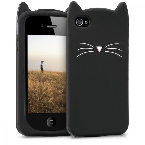 Husa Apple iPhone 4 / iPhone 4s, Silicon, Negru, 16131.02