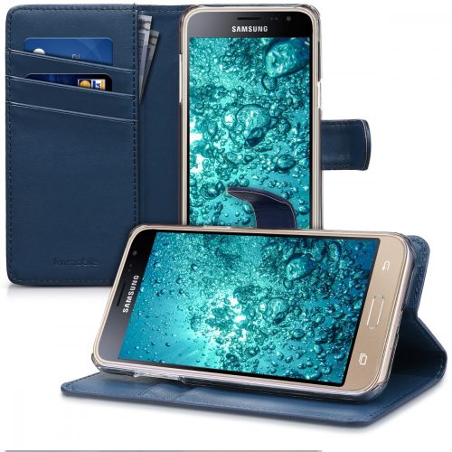 Husa Samsung Galaxy J3 (2016), Piele ecologica, Albastru, 40583.17