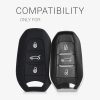 Husa Cheie Auto pentru Peugeot / Citroen - 3 Butoane - Keyless Go, Silicon, Negru, 44154.01