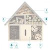 Hotel pentru insecte din lemn de pin Navaris, 24.5 x 28 x 7.5 cm, Maro, 44341