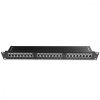 Patch Panel Cat6 cu 24 porturi RJ45 si bara de gestionare a cablurilor, Kwmobile, Negru, Metal, 44493.01