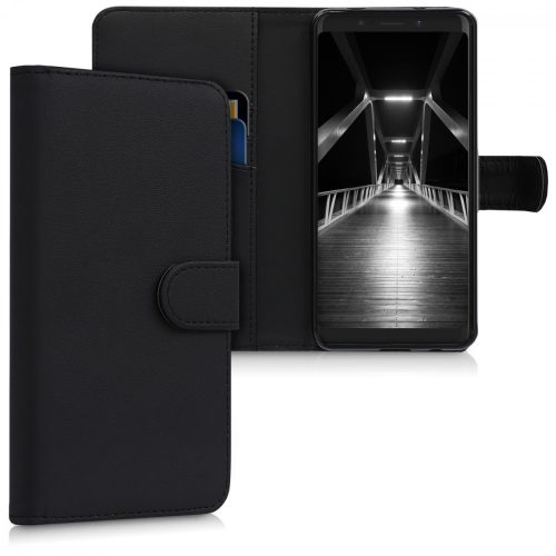 Husa Wiko View Lite, Piele ecologica, Negru, 44578.01