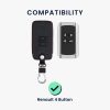 Husa Cheie Auto pentru Renault / Dacia - 4 Butoane - Keyless Go, Piele ecologica, Negru, 44637.01