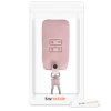 Husa Cheie Auto pentru Renault / Dacia - 4 Butoane - Keyless Go, Piele ecologica, Rose Gold, 44135.81