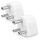 Set 2 Adaptoare universale de calatorie tip M, Kwmobile, Alb, Plastic, 44716.03