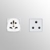 Set 2 Adaptoare universale de calatorie tip M, Kwmobile, Alb, Plastic, 44716.03